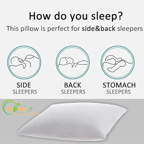 COORIZZ Memory Foam Bed Pillow for Sleeping, Back, 1 Year Warranty Stomach & Side Sleeper Pillow, White Cover- Memory Foam Pillow Size 56cm x 36cm x 9cm