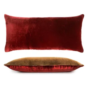 Copper Ivy & Paprika Two Tone Ombre Velvet Pillow