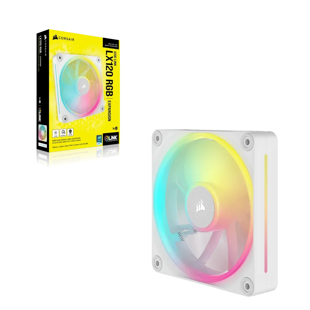 Corsair iCUE LINK LX120 RGB EXPANSION White 120mm PWM PC Case Fan (CO-9051029-WW)