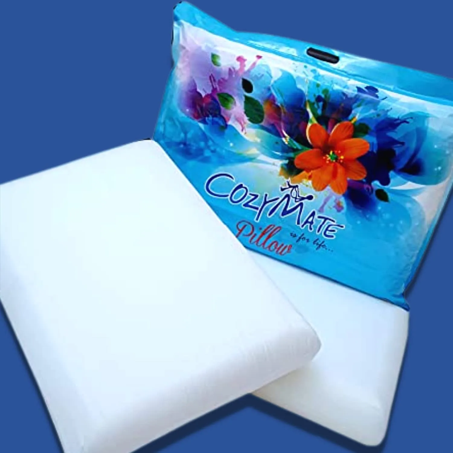 Cozymate Cotton Foam Pillow, SoftyFoam for Neck Relief and Shoulder Relief (21x13x3.5inch)