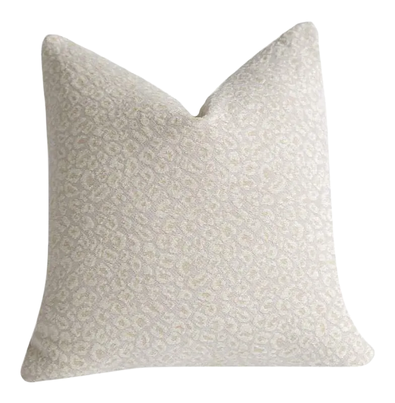 Cream Leopard Pillow Cover / Animal Print Cushion / Cheetah Pillow / Velvety Leopard Pillow Cover