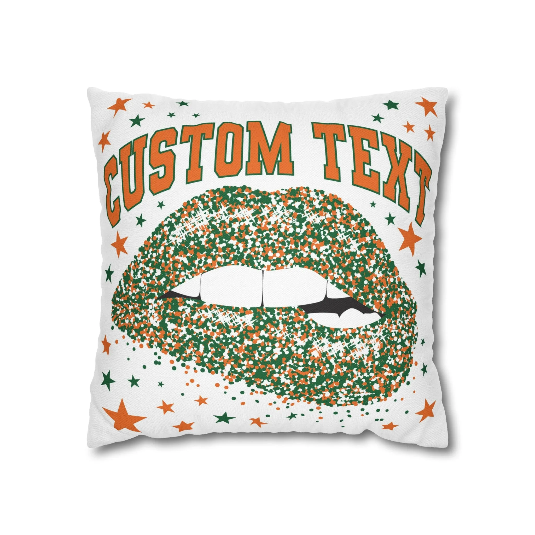 Custom College Lips and Stars Pillow Cover