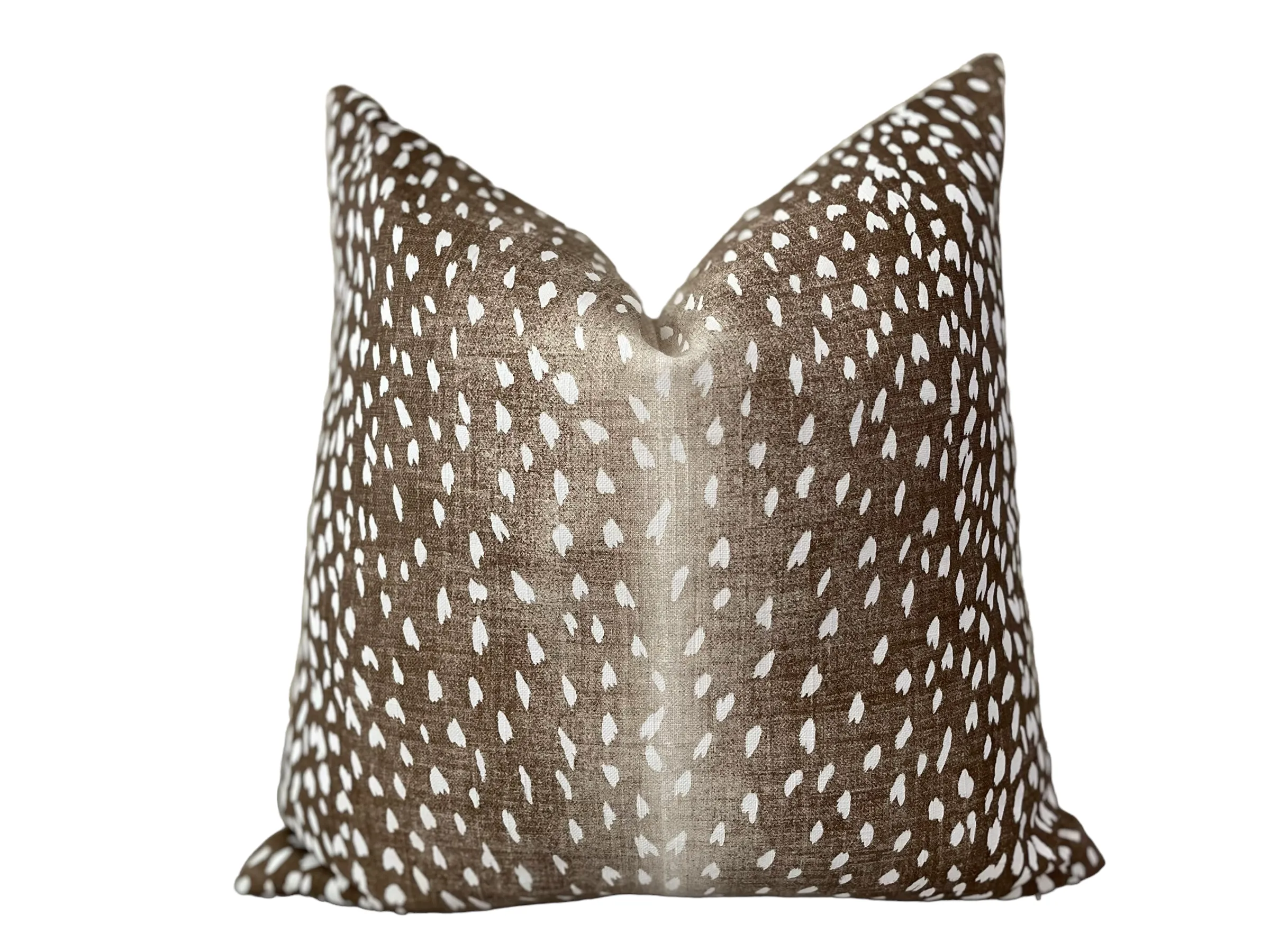 Dark Brown Fawn: Ombré Animal Print Pillow Cover / Brown Antelope Cabin Pillow Cover