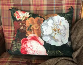 Delft Dutch Masters Spring Parrot Tulip Rose Needlepoint Petit Point Pillow Cover