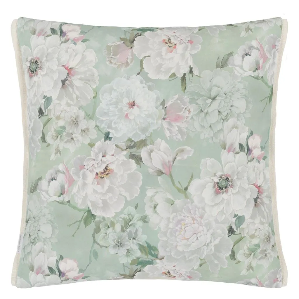 Designers Guild Fleur Blanche Eau De Nil Cotton Decorative Pillow