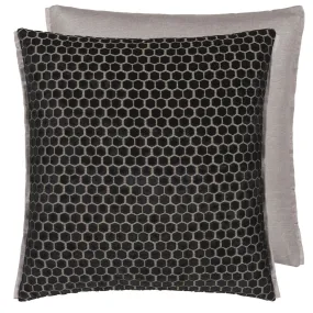 Designers Guild Jabot Noir Velvet Decorative Pillow