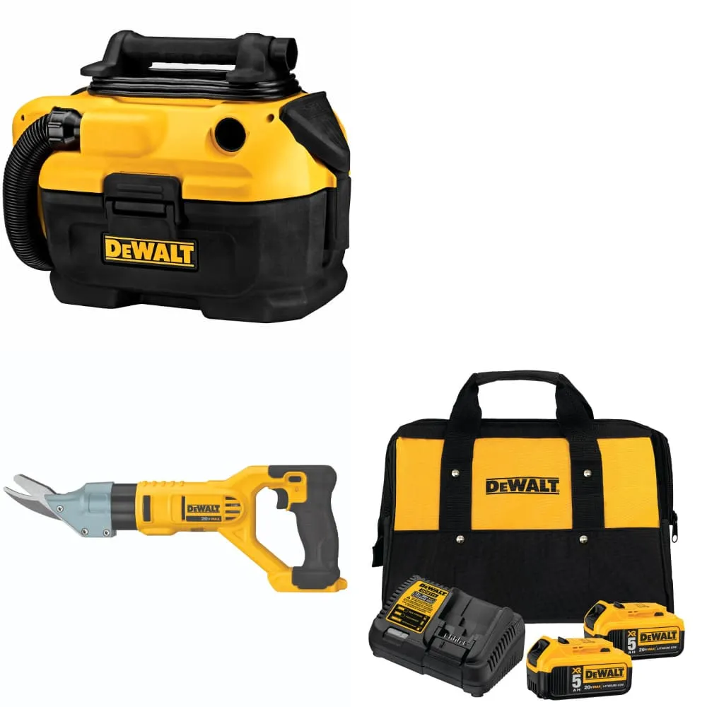 DeWalt DCS498B 20V 5/8" Shears w/ DCV581H Wet/Dry Vacuum & FREE Battery 2-Pack