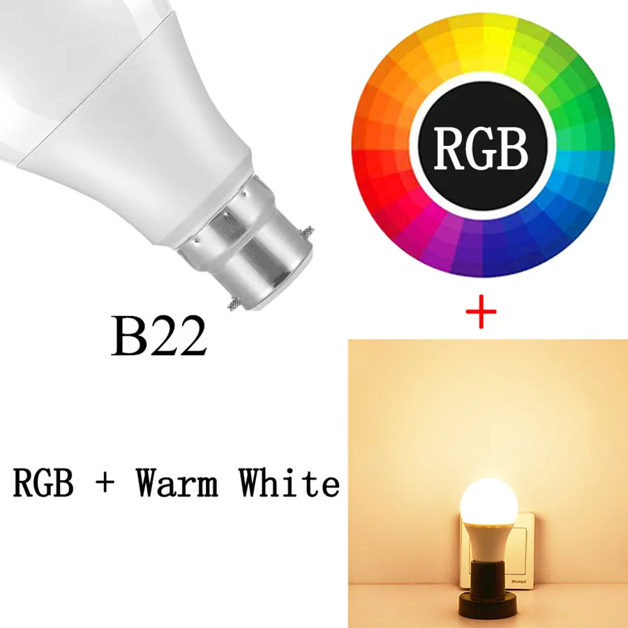 Dimmable E27 LED Bluetooth 4.0 Smart Bulb Magic Lamp RGBW 15W AC85-265V Music Voice Control Color Changeable For Home Lighting