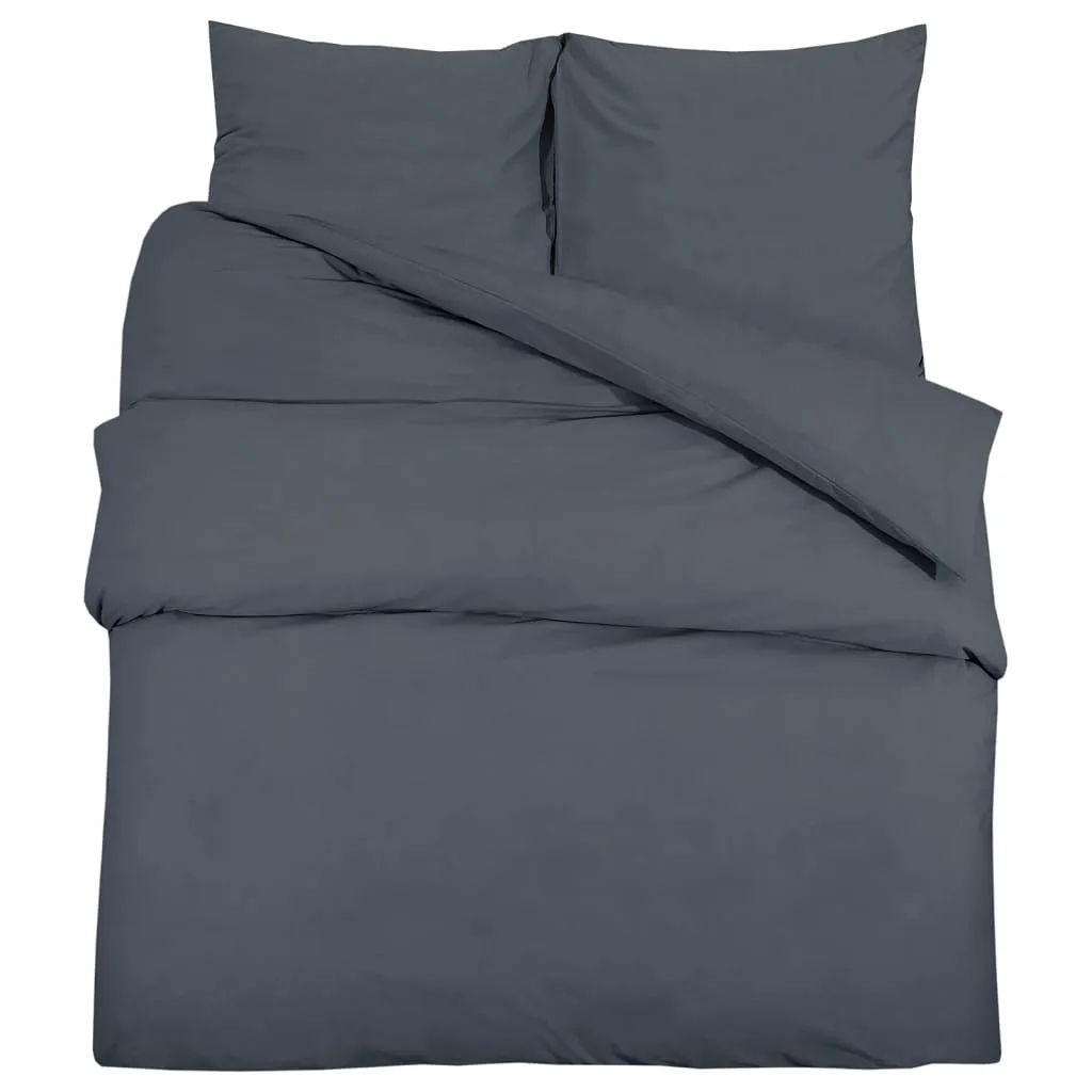 Duvet Cover Set Anthracite 140x200 cm Cotton