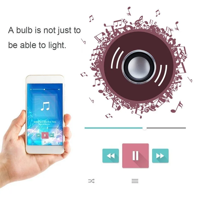 E27 LED RGBW Wireless bluetooth Speaker Bulb Light Music Play   Remote Smart LED Bulbs AC85-260V