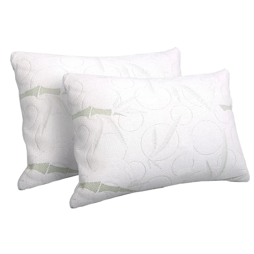 Eco-Friendly Bamboo Memory Foam Pillows, Twin Pack - Giselle