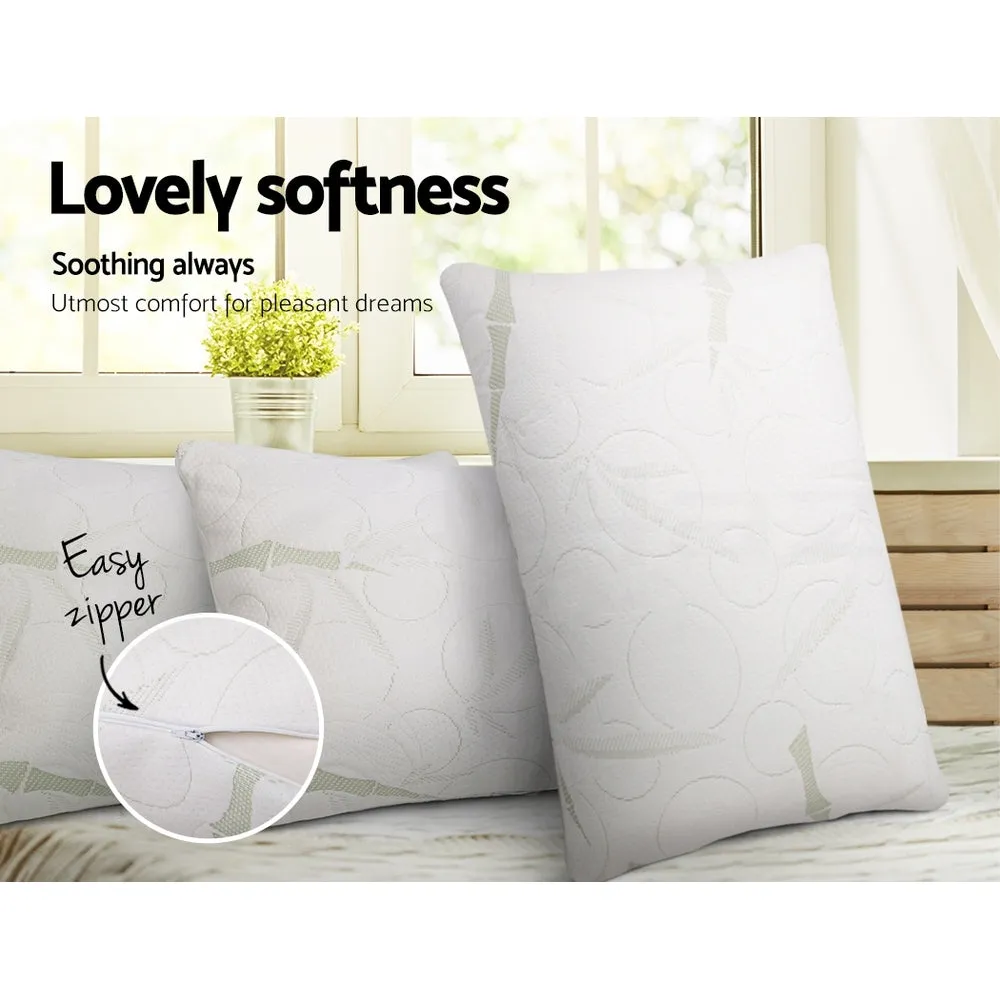 Eco-Friendly Bamboo Memory Foam Pillows, Twin Pack - Giselle