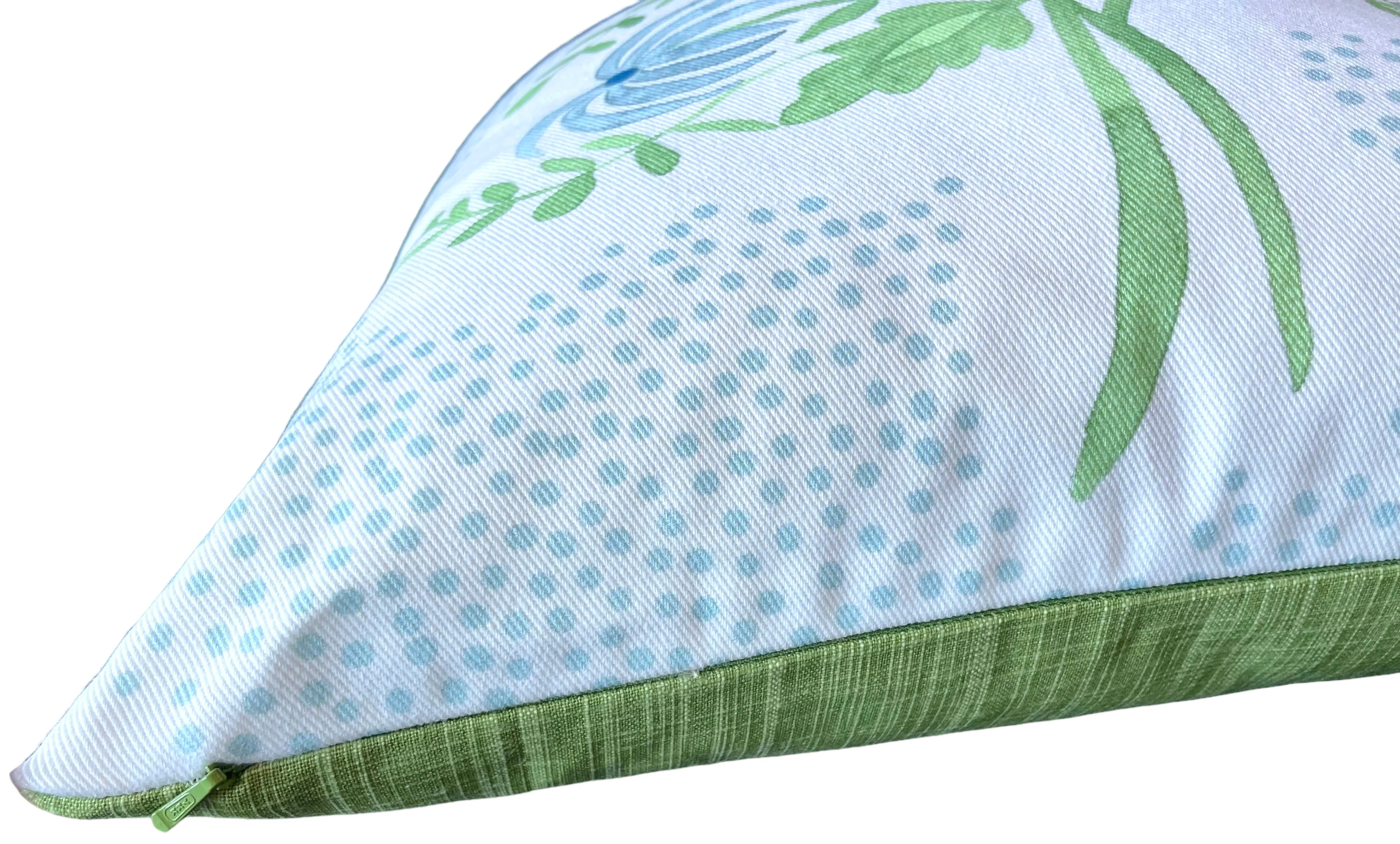 Elise: Floral Bouquet Pillow Cover in Light Blue and Green / Grandmillenial Pillows