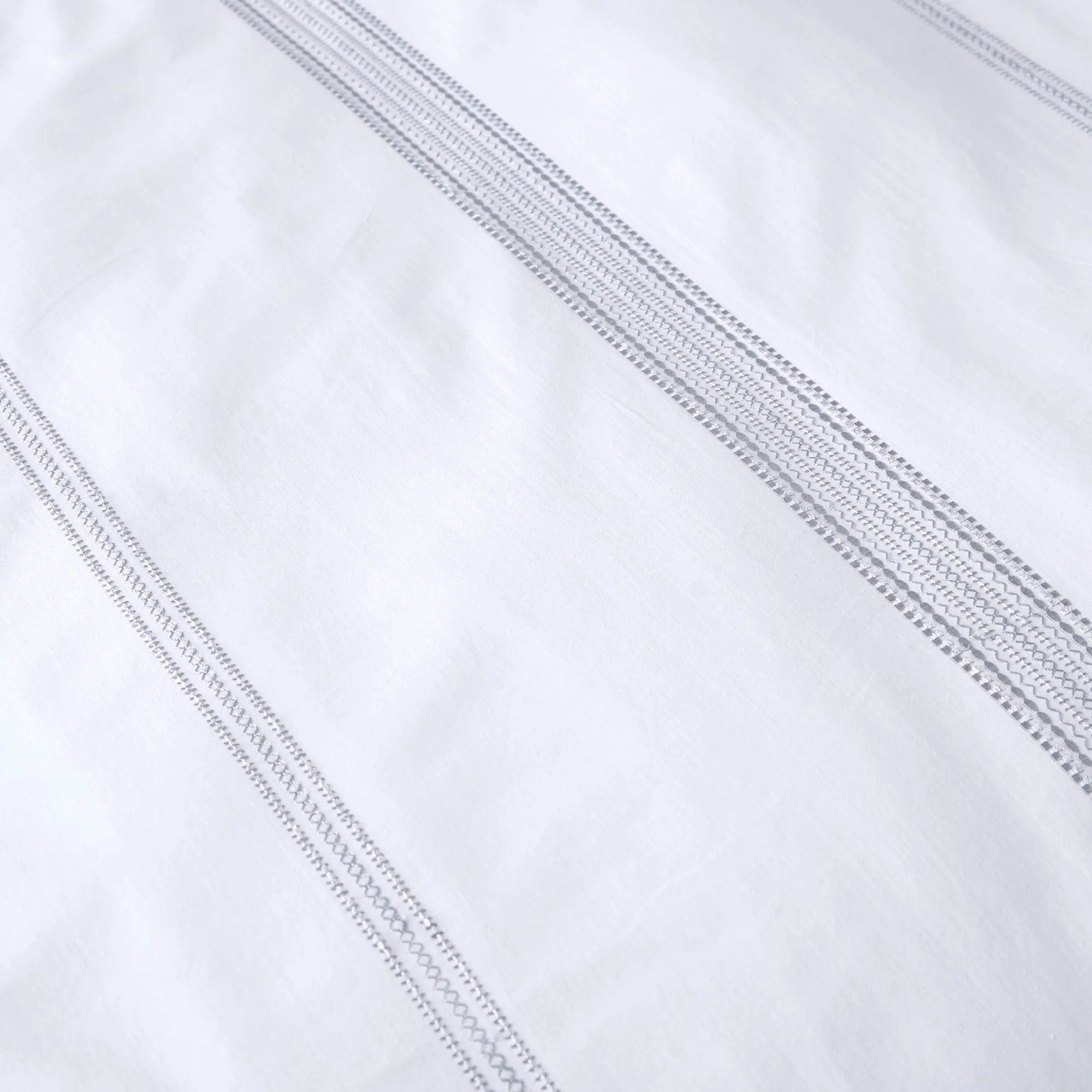 Embroidered Band Duvet Cover Set by Appletree Boutique in White