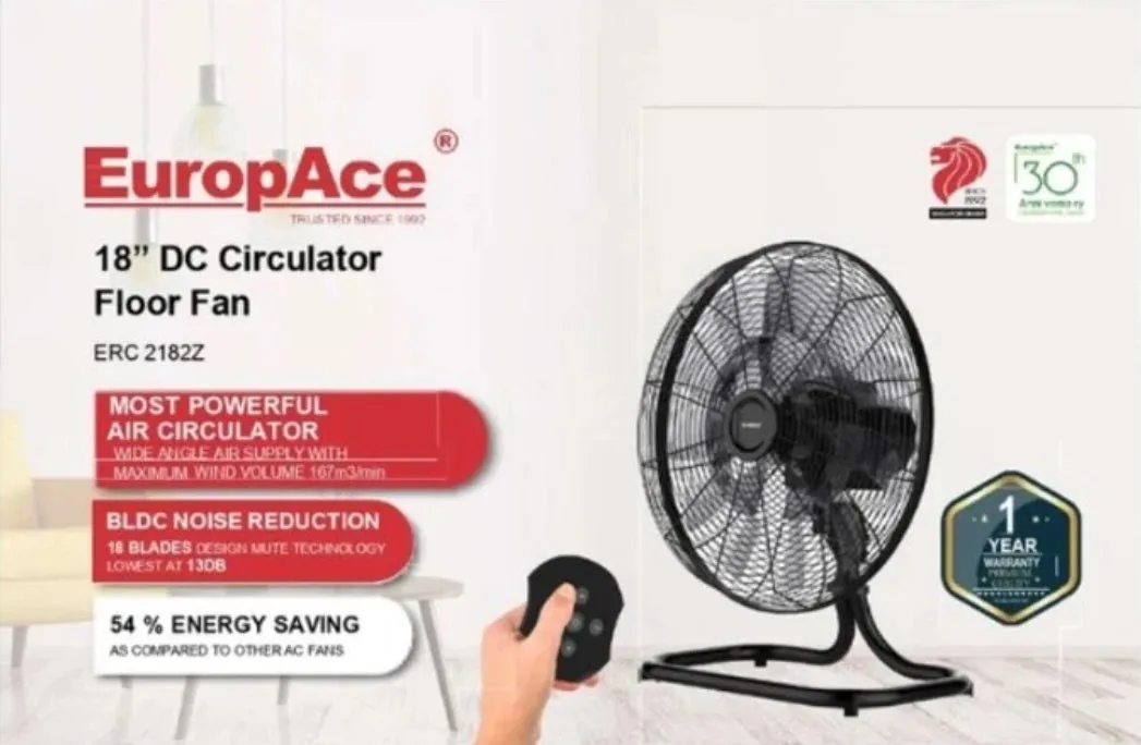 Europace ERC2182Z 18' DC Circulator Floor Fan