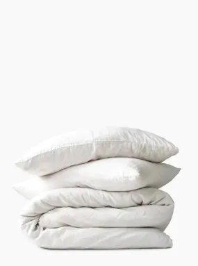 EUROPEAN FLAX LINEN DUVET COVER SETS IN WHITE