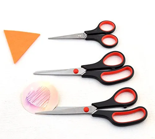 eZthings Scissors Set for Home Crafts and Arts or Office Cutting Projects (Multipurpose Scissors)