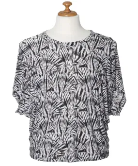 Fan Palms Dolman Sleeve Slit Hawaiian Blouse Top