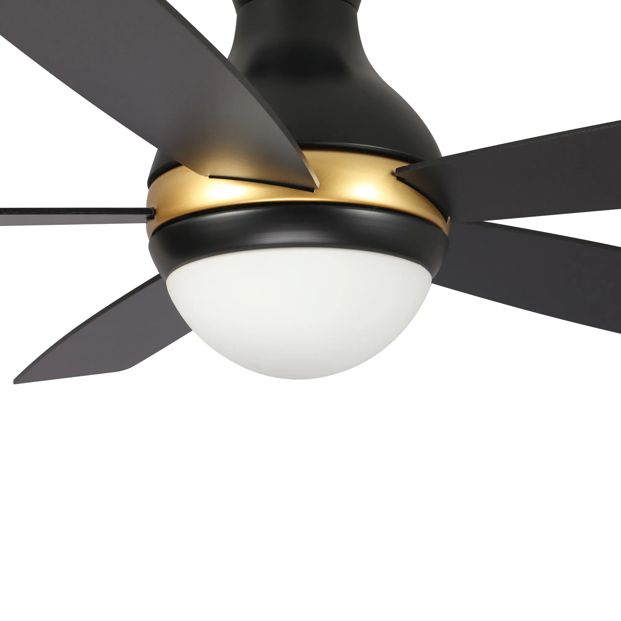 Fannin Flush Mount Smart Ceiling Fan with LED Light and remote 52 inch