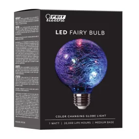 Feit LED Specialty G25 E26 (Medium) LED Bulb Multi-Colored 1 Watt Equivalence 1 pk