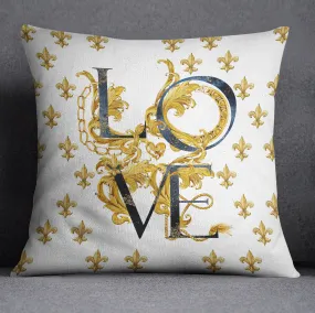 Fleur de lis Love Throw Pillow