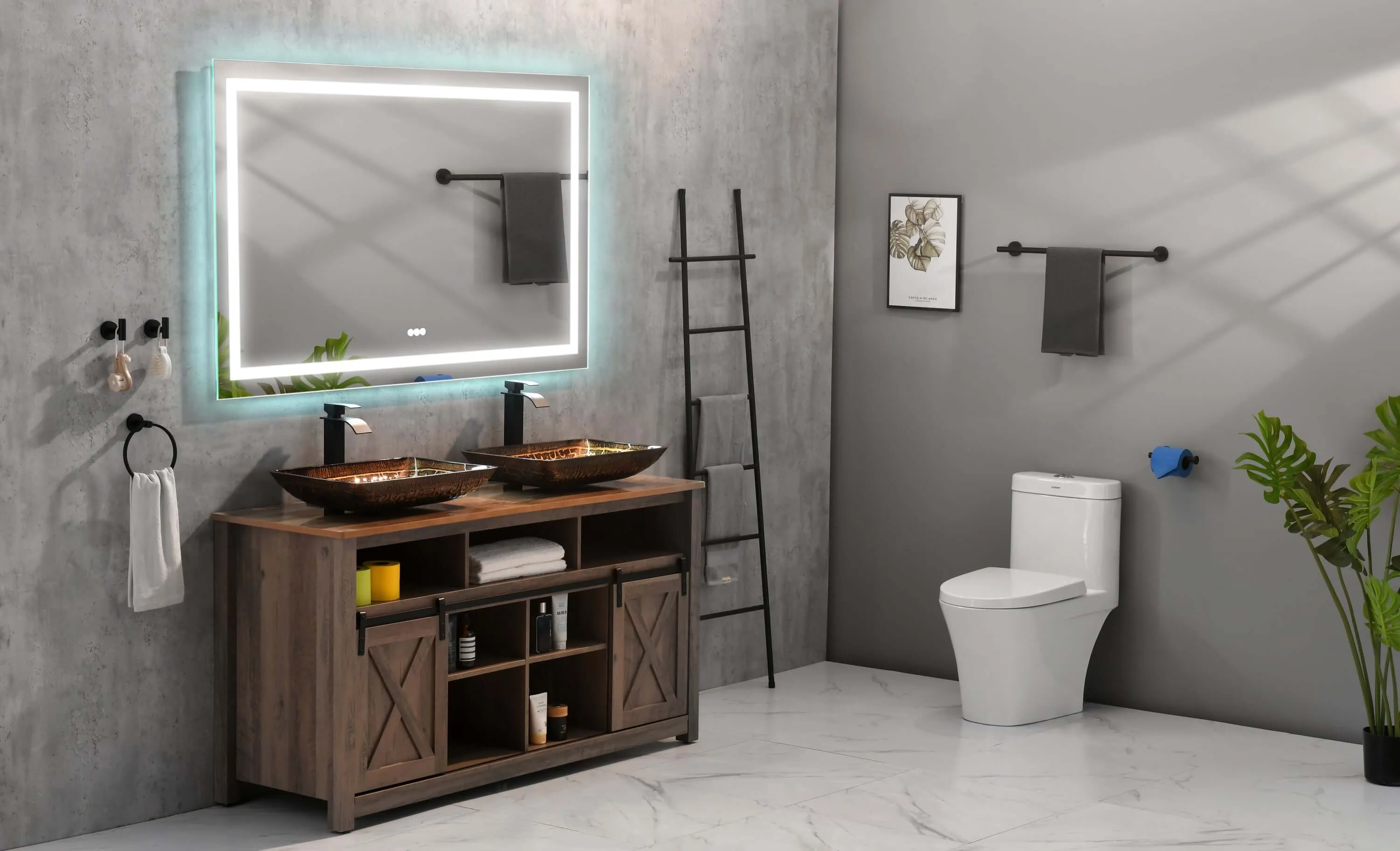 Frameless LED Vanity Mirror - Smart Touch, 3-Color Lighting