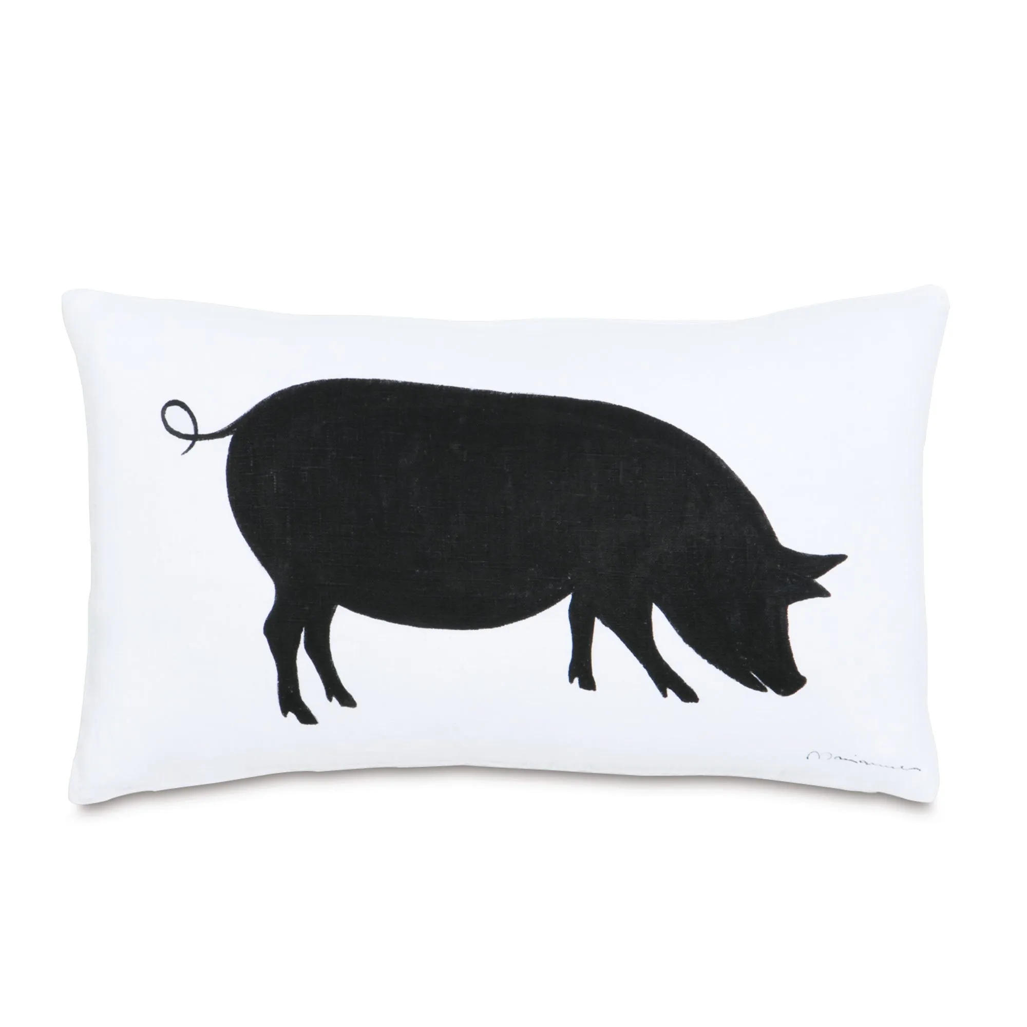 French Country Pig Silhouette Decorative Pillow Cover 13x22