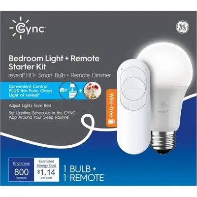 GE Cync Reveal A19 Light Bulb with Remote White