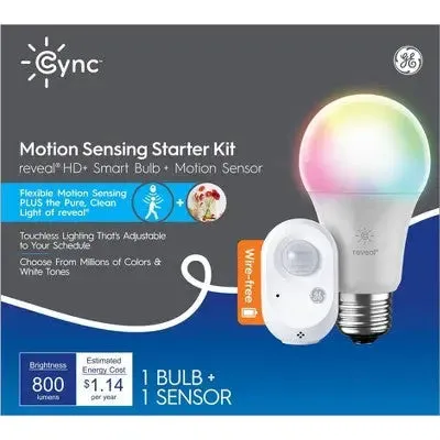 GE Cync Reveal Full Color A19 Light Bulb with Motion Sensor