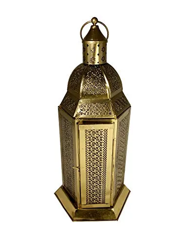 Generic Safina| Diwali/Christmas New Tear/Event/Festive Celebration Hanging Cum Standing Lantern in Gold Color