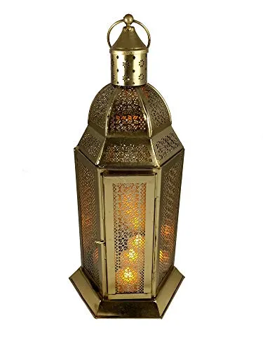 Generic Safina| Diwali/Christmas New Tear/Event/Festive Celebration Hanging Cum Standing Lantern in Gold Color