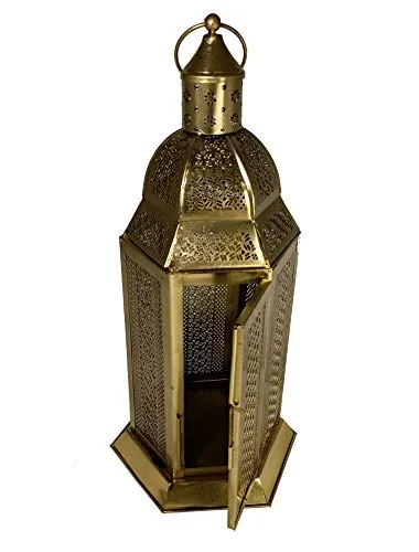 Generic Safina| Diwali/Christmas New Tear/Event/Festive Celebration Hanging Cum Standing Lantern in Gold Color