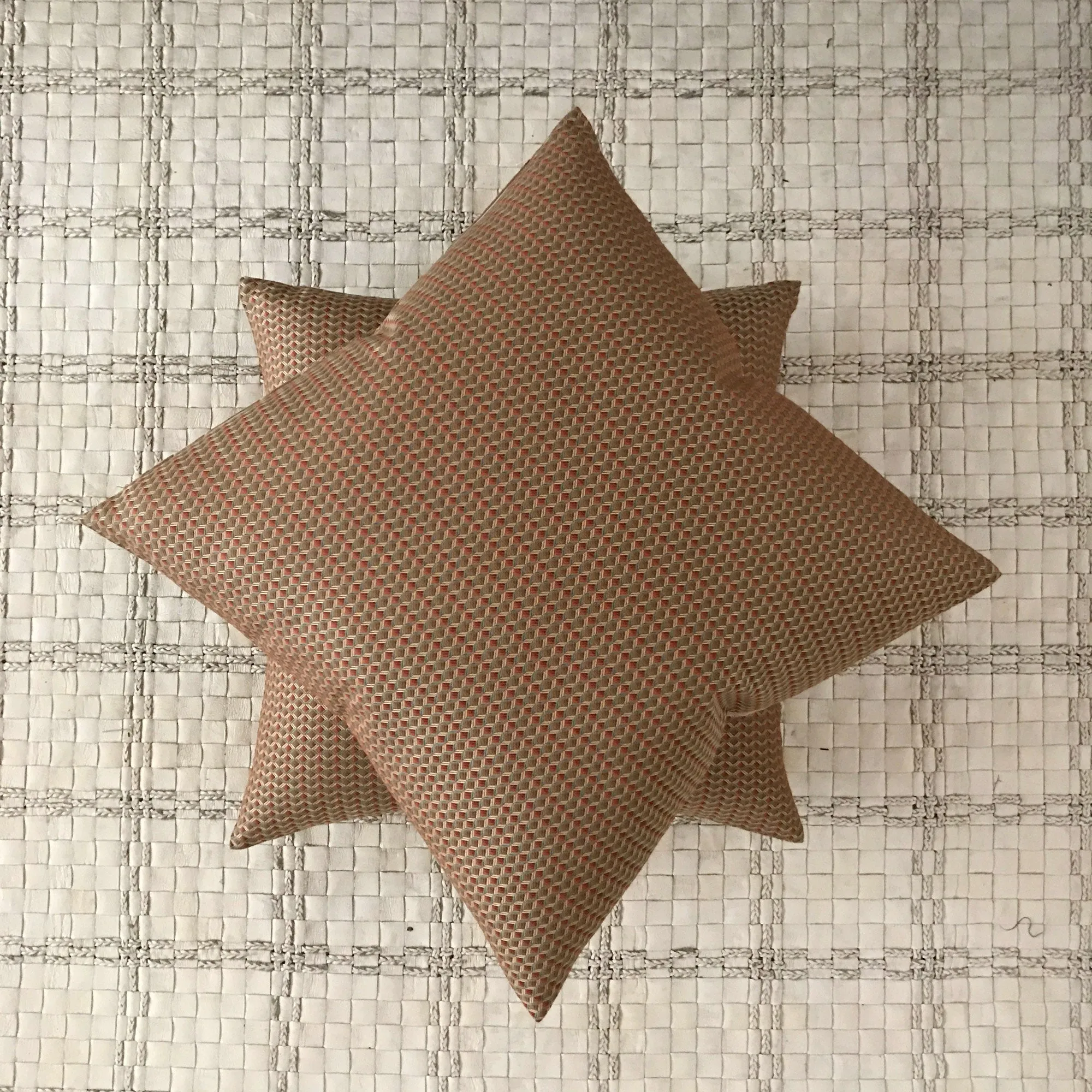 Gold Coral Geometric Luxury Woven Throw Pillow Cover 22x22