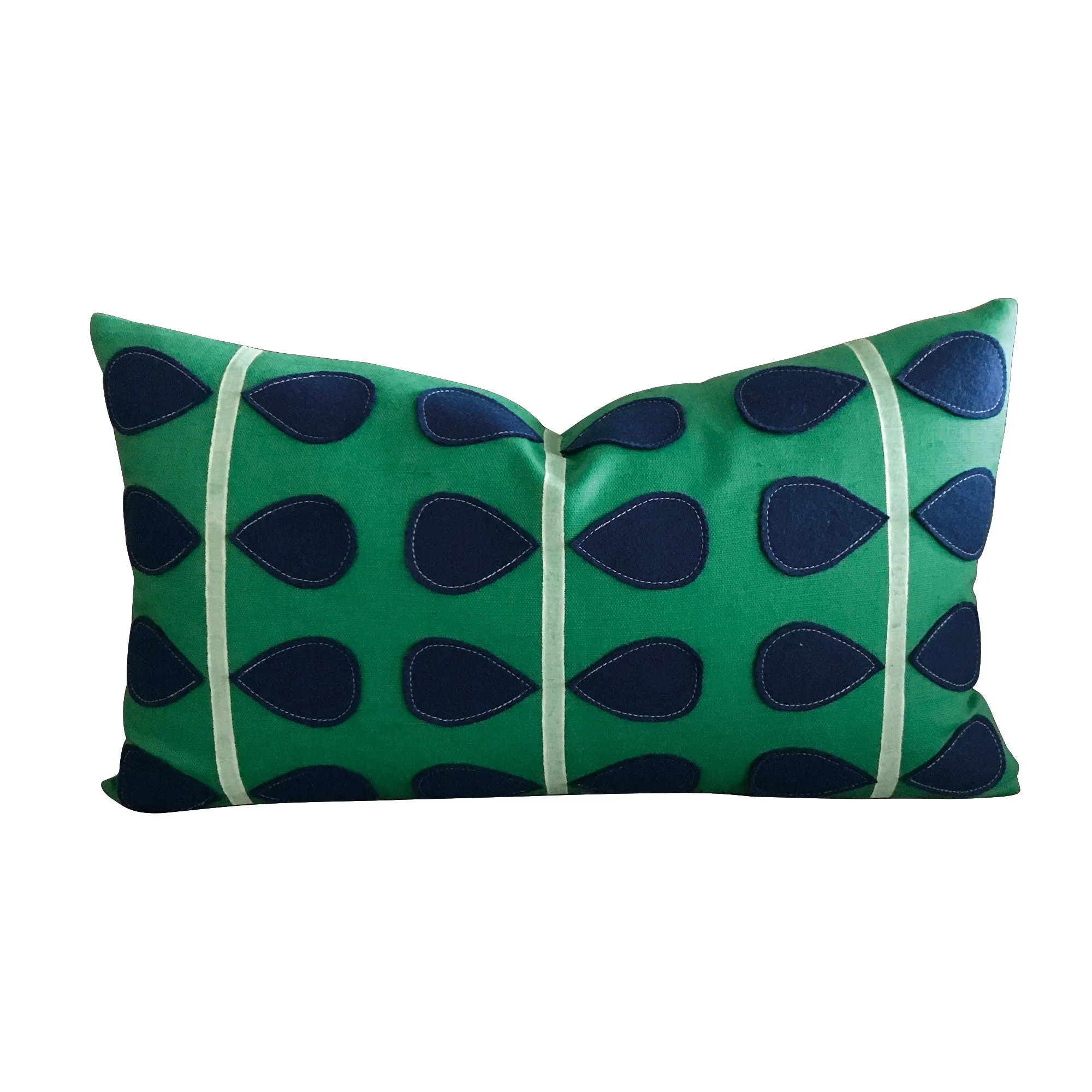 Green Abstract Swedish Design Pattern Lumbar Pillow Cover 13x22