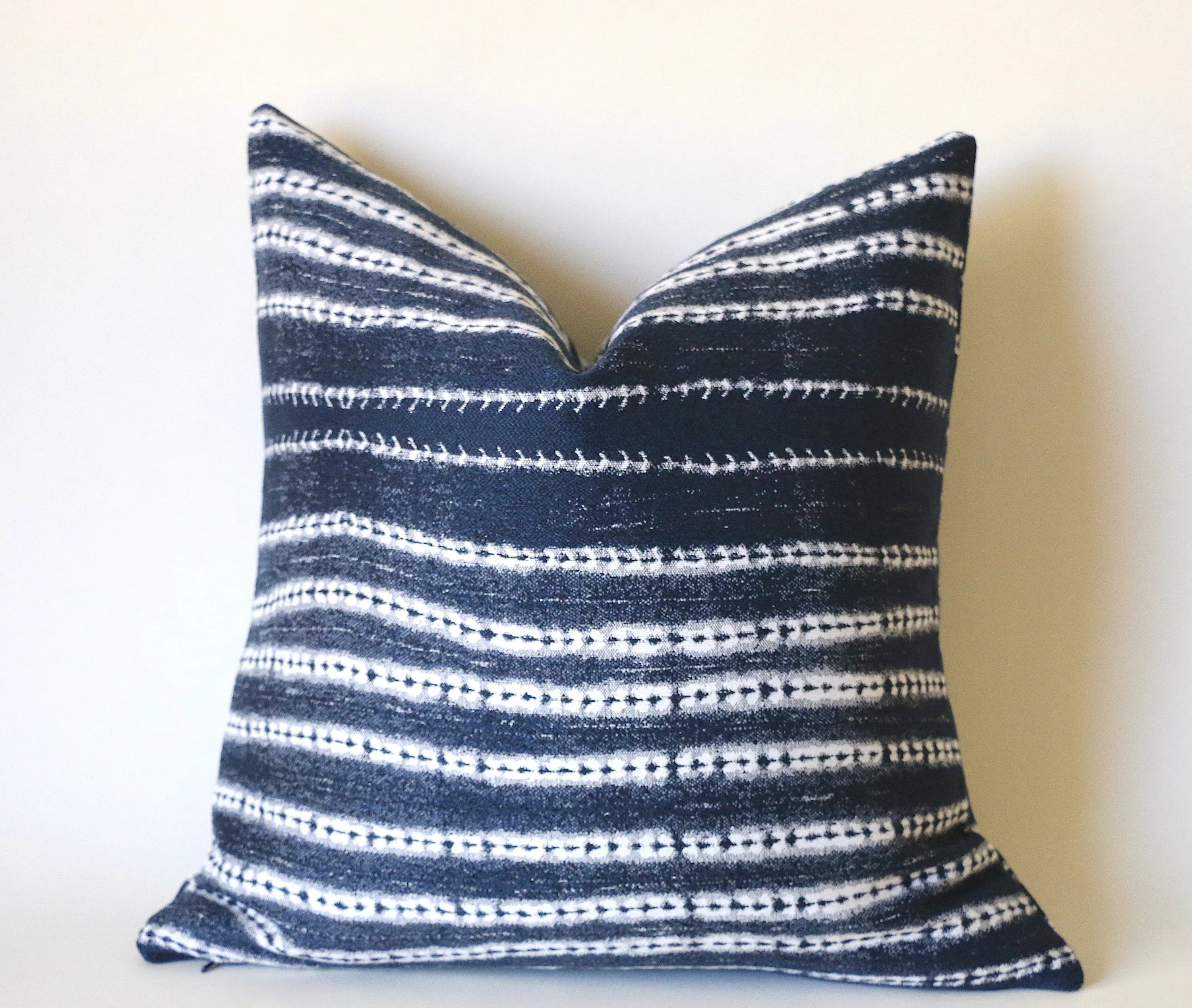 Grey Mudcloth-Style Pillow Cover: Durable Performance Fabric