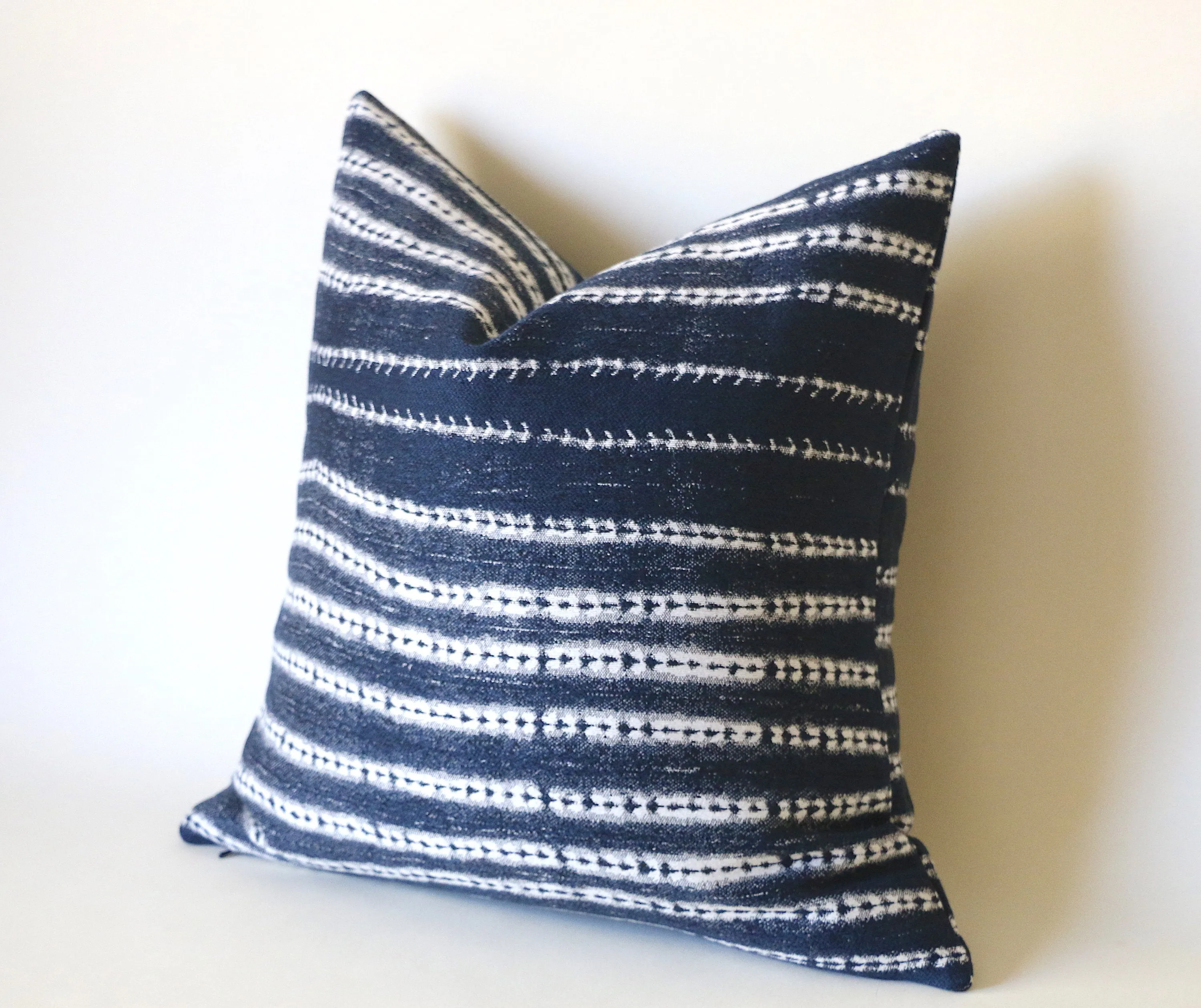 Grey Mudcloth-Style Pillow Cover: Durable Performance Fabric