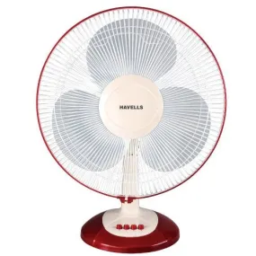 Havells Swing LX 400 mm 3 Blade Table Fan  (Cherry Red , Cool Blue , White)