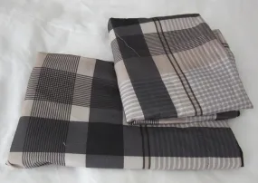 Home 8956 Black Beige Check Pillow Covers