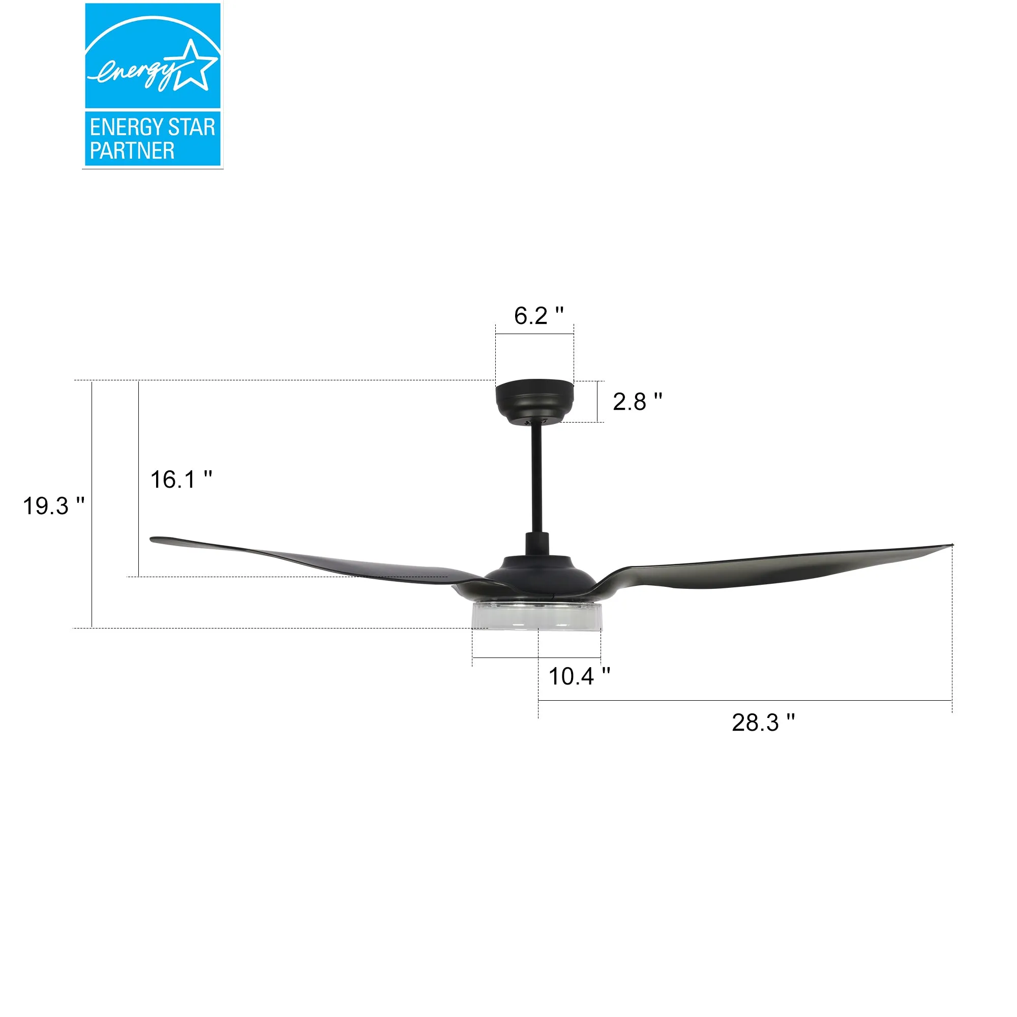 Icebreaker 56 inch Smart Ceiling Fan with LED Light and Remote