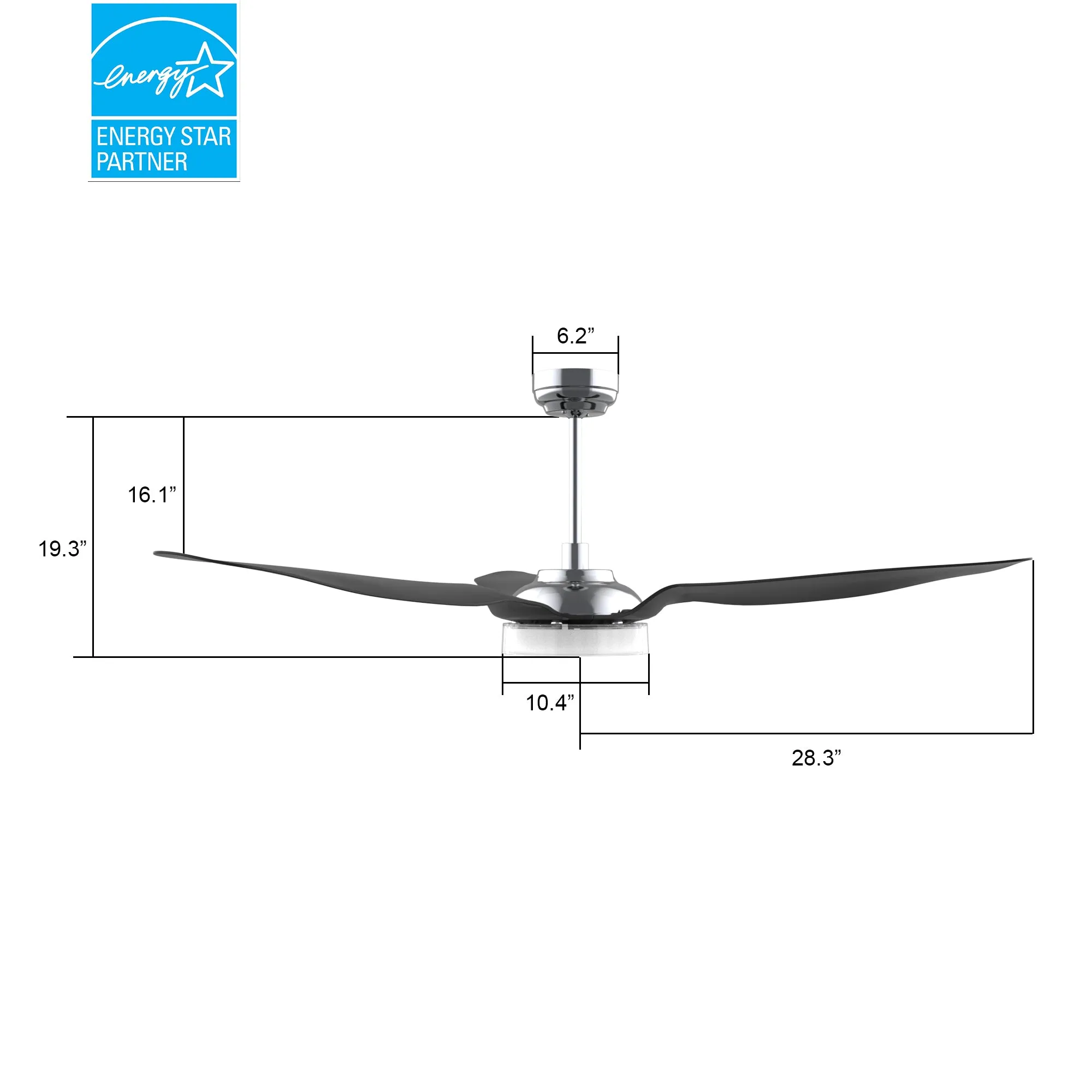 Icebreaker 56 inch Smart Ceiling Fan with LED Light and Remote