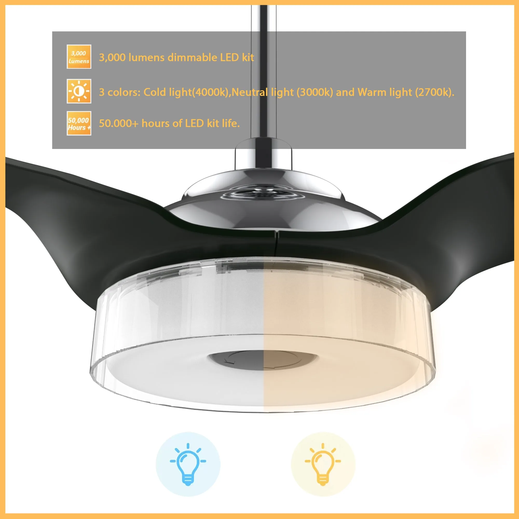 Icebreaker 56 inch Smart Ceiling Fan with LED Light and Remote