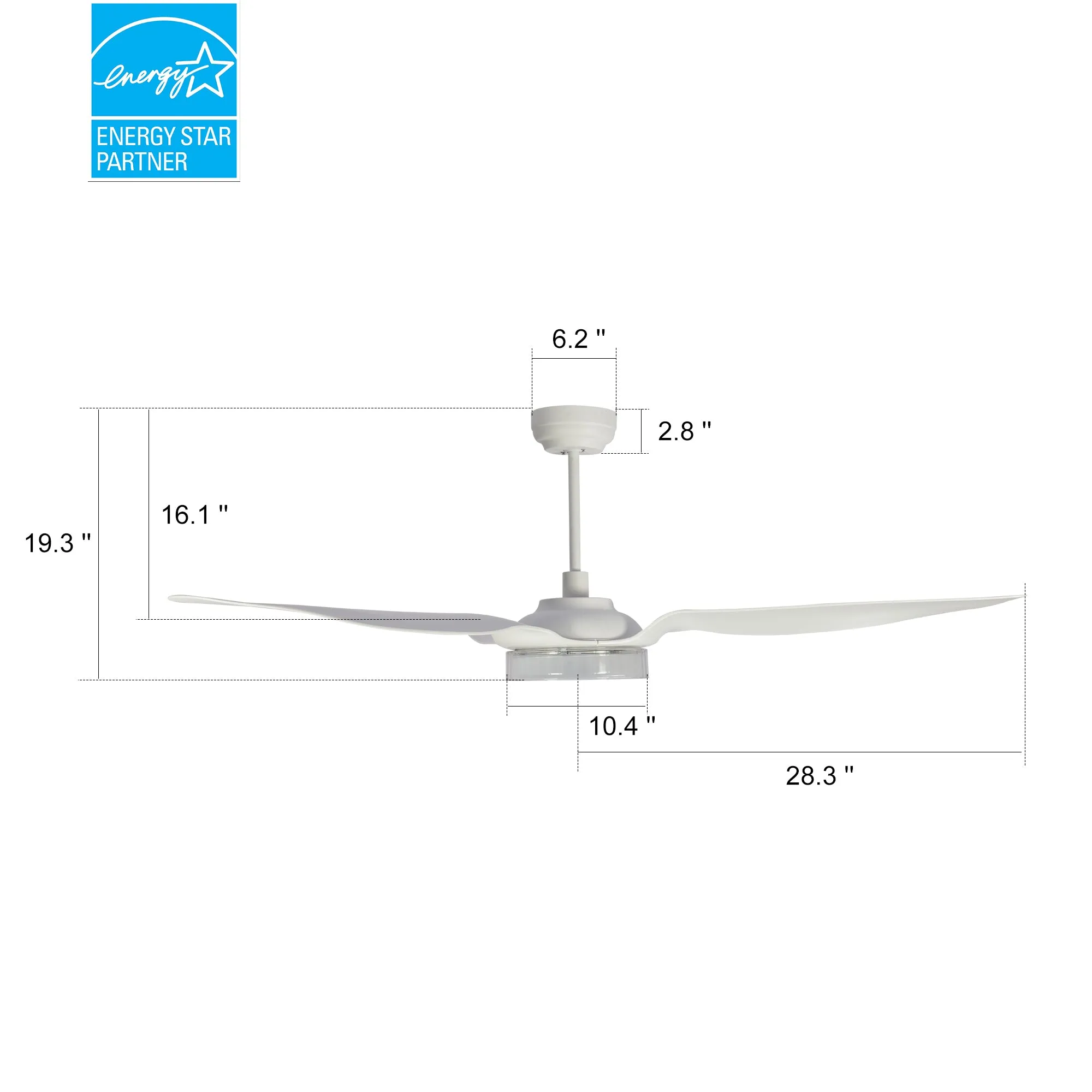 Icebreaker 56 inch Smart Ceiling Fan with LED Light and Remote