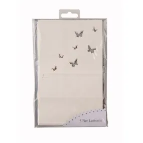 Ivory Paper Cutout Butterfly Lantern