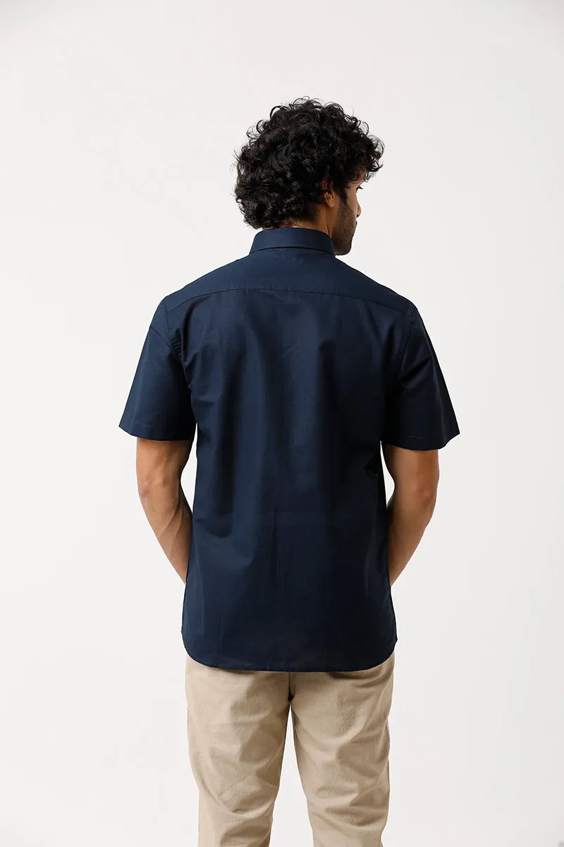 Jute Classic - Navy Blue Formal Shirt For Men | Ariser