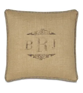 La Maison French Roast Monogram Throw Pillow Cover 20x20