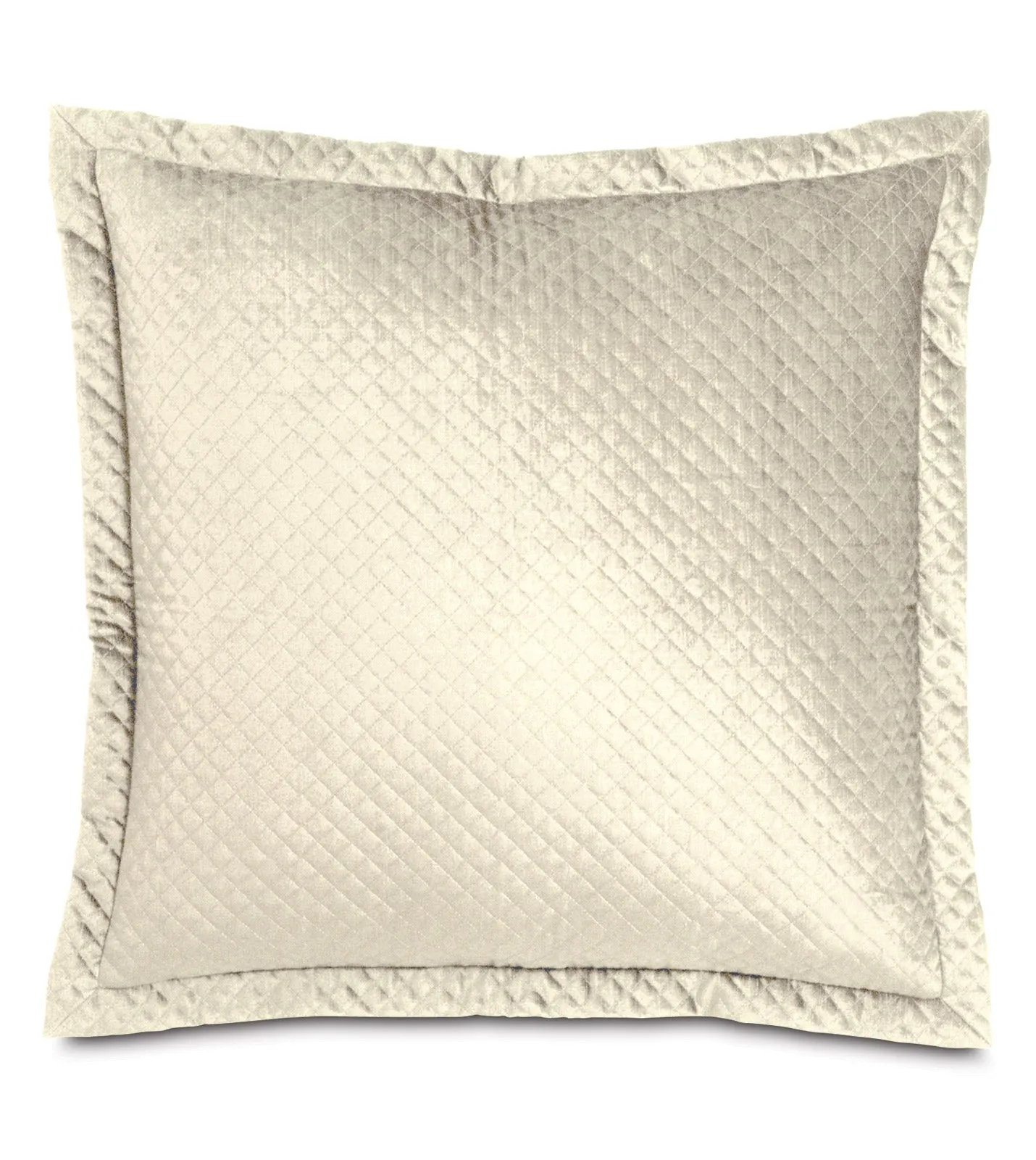 Lars Quilted Velvet Euro Sham 27x27 in Ivory