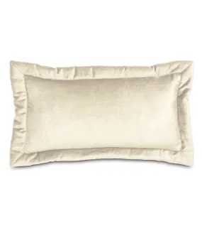 Lars Velvet Lumbar Pillow Cover 11x21 in Ivory