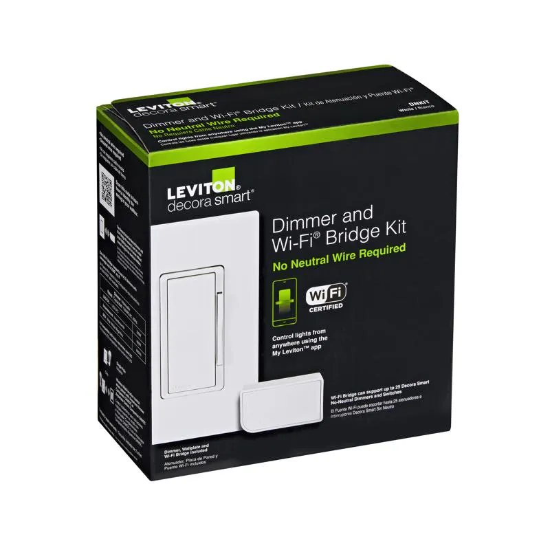 Leviton Decora White Toggle Smart-Enabled Dimmer Switch w/Remote Control & Smart Bridge 1 pk