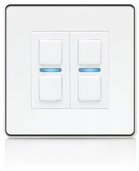 Lightwave L22WH 2 Gang Smart Series Dimmer, White Metal