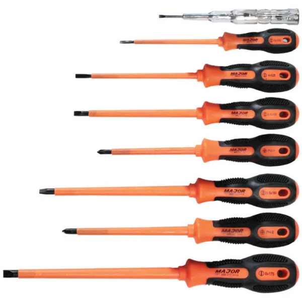 Major Tech KTK0408 Heavy Duty 1000V Insulated Screwdriver Set